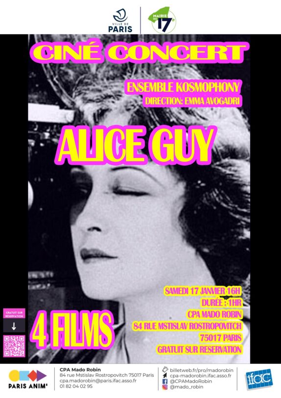 Ciné – Concert – Kosmofony – Alice Guy – Vendredi 17 janvier à 16h