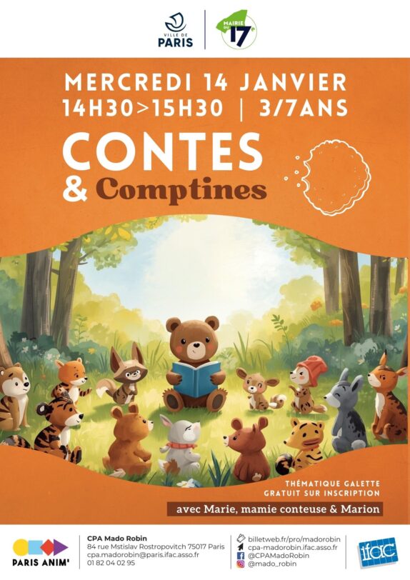 Contes et comptines – Mercredi 14 janvier à 14h30