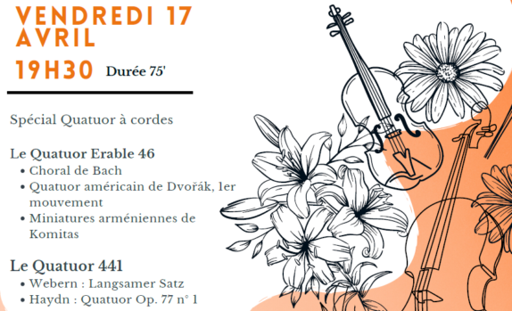 Concert Pro Quartet | Musique de Chambre | Vendredi 17 avril à 19h30